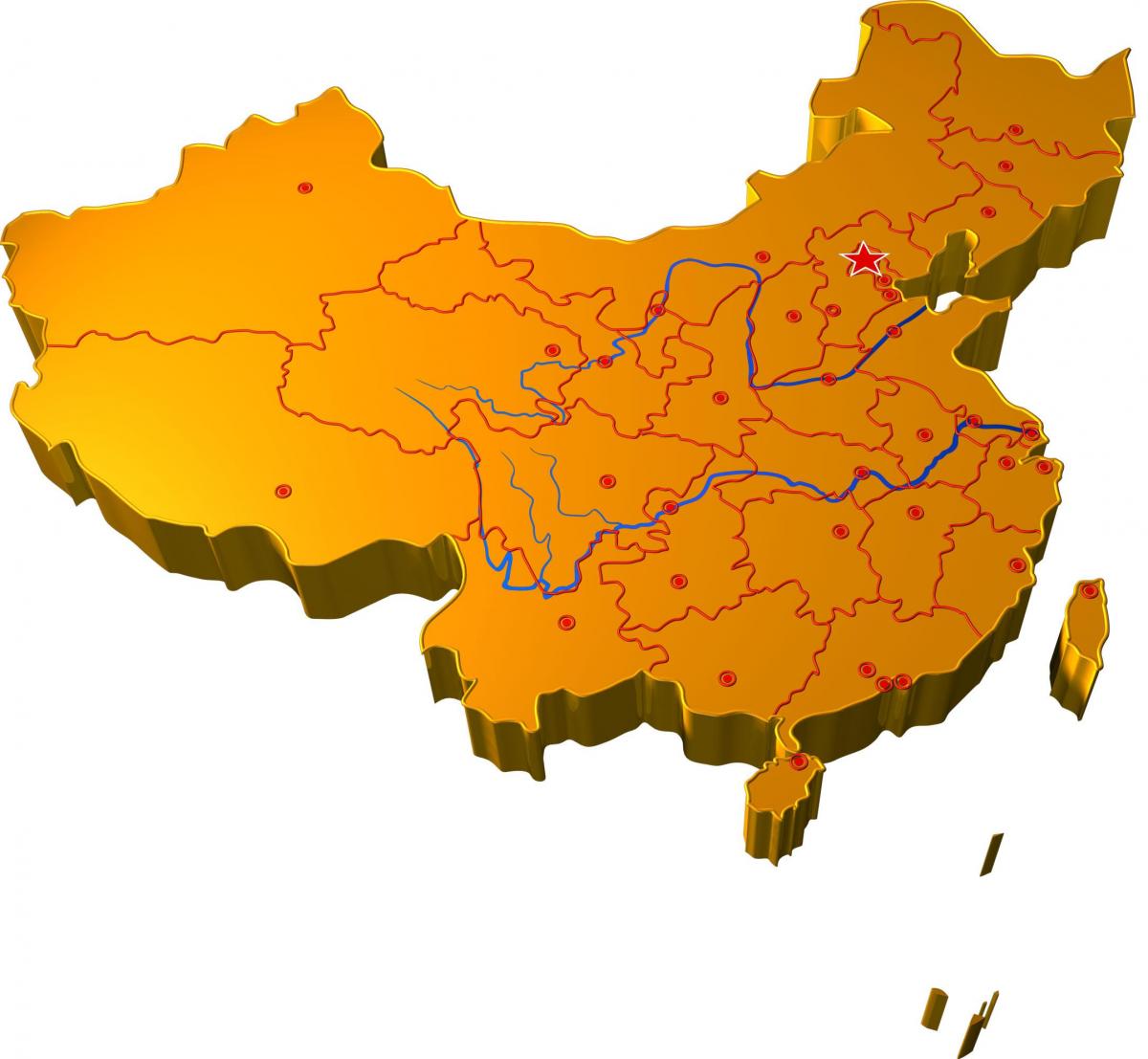 Cina mappa in 3d