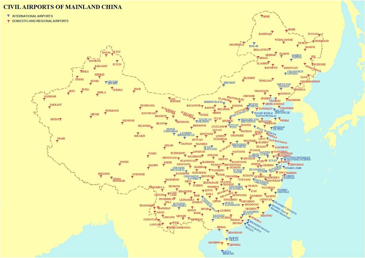 Cina aeroporti mappa