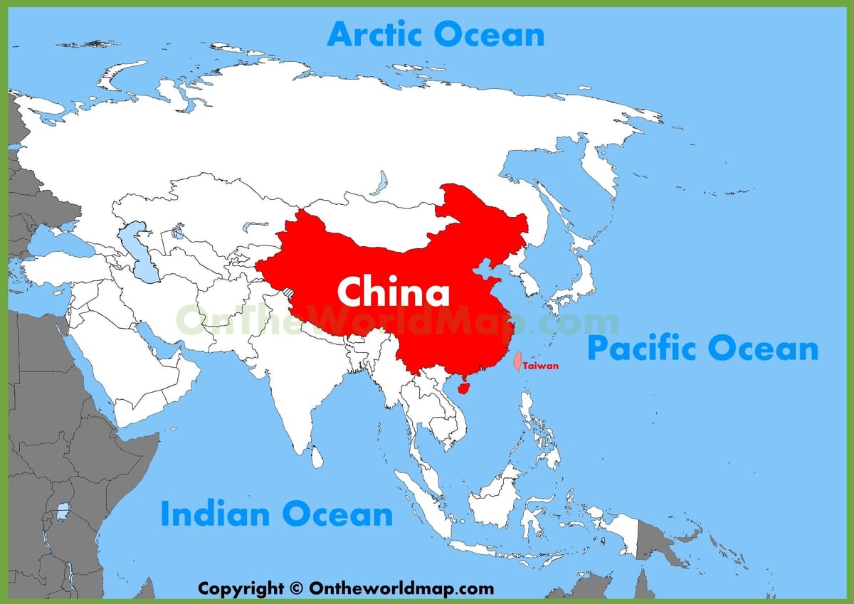 Cina asia mappa