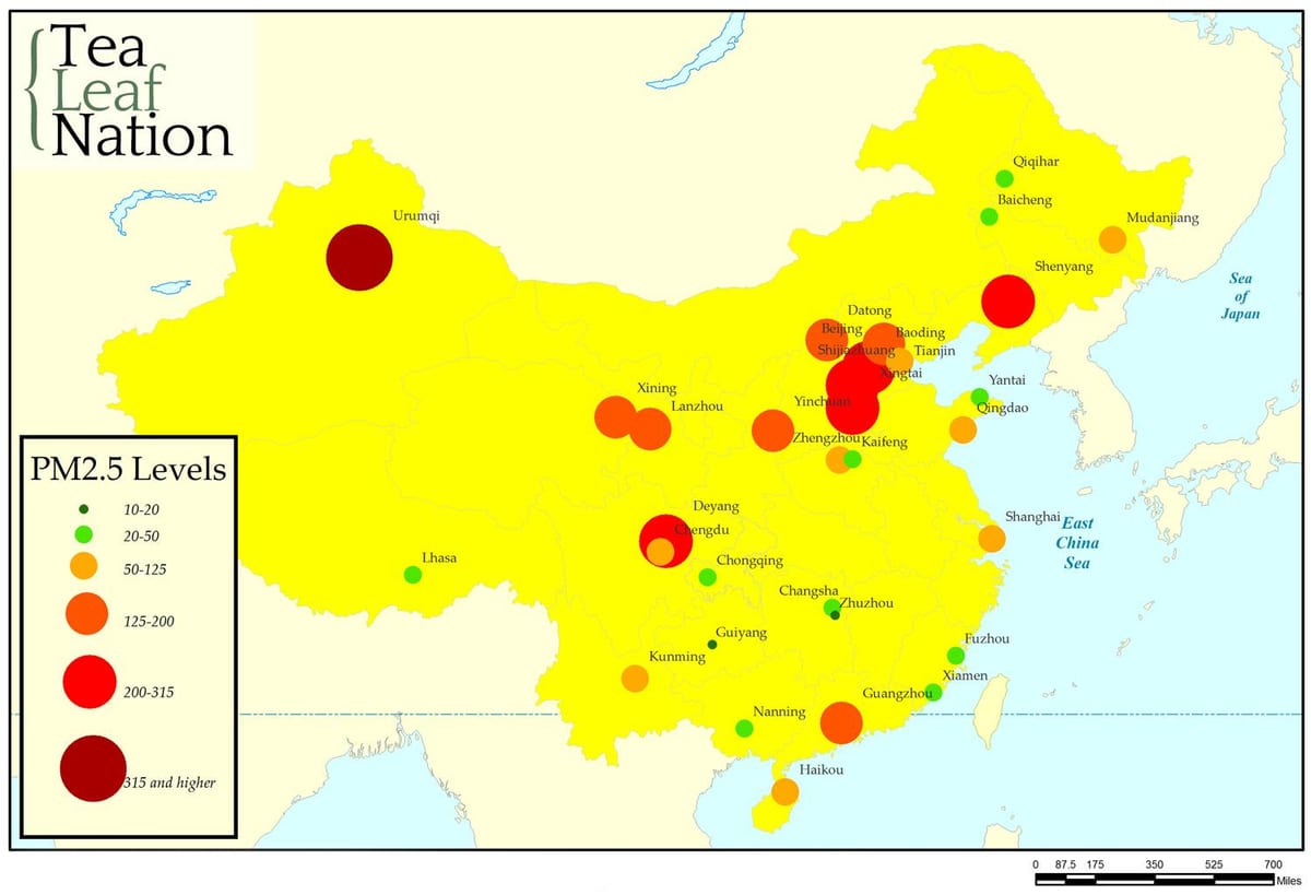 inquinamento mappa di Cina