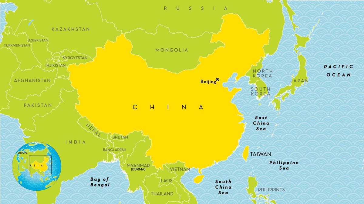 Mappa cina paese
