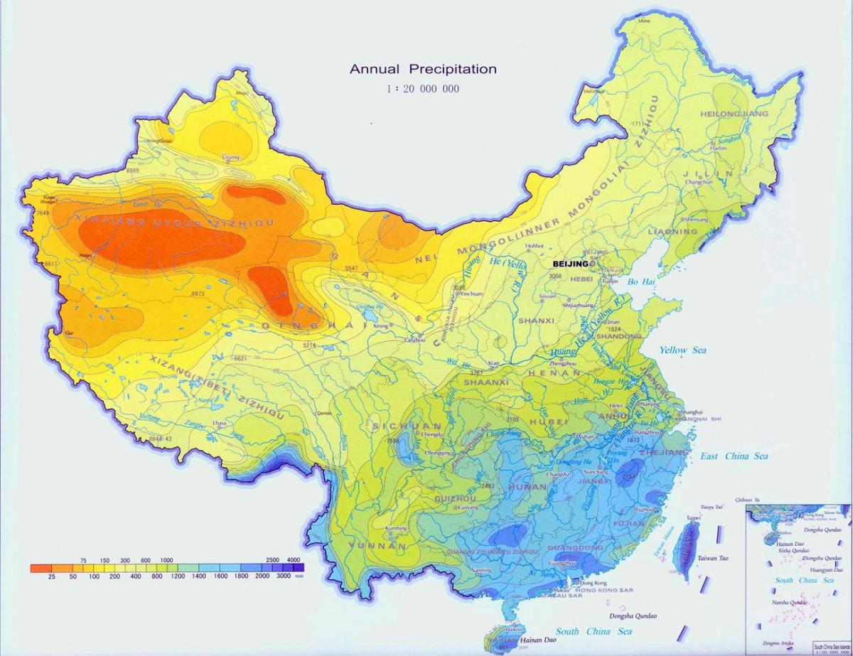 Cina pioggia mappa
