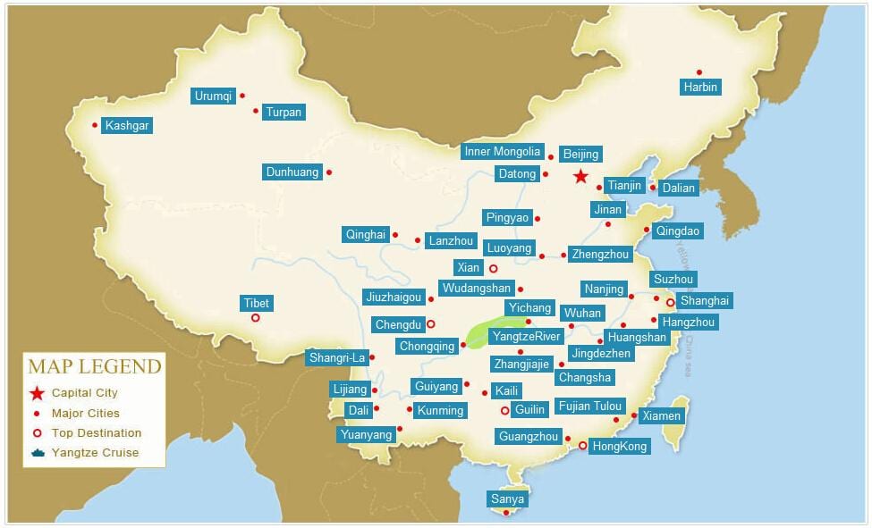 mappa della città cinesi
