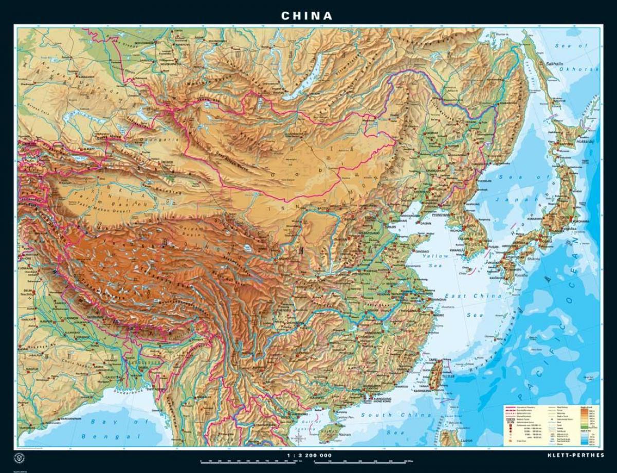 fisiografiche mappa di Cina
