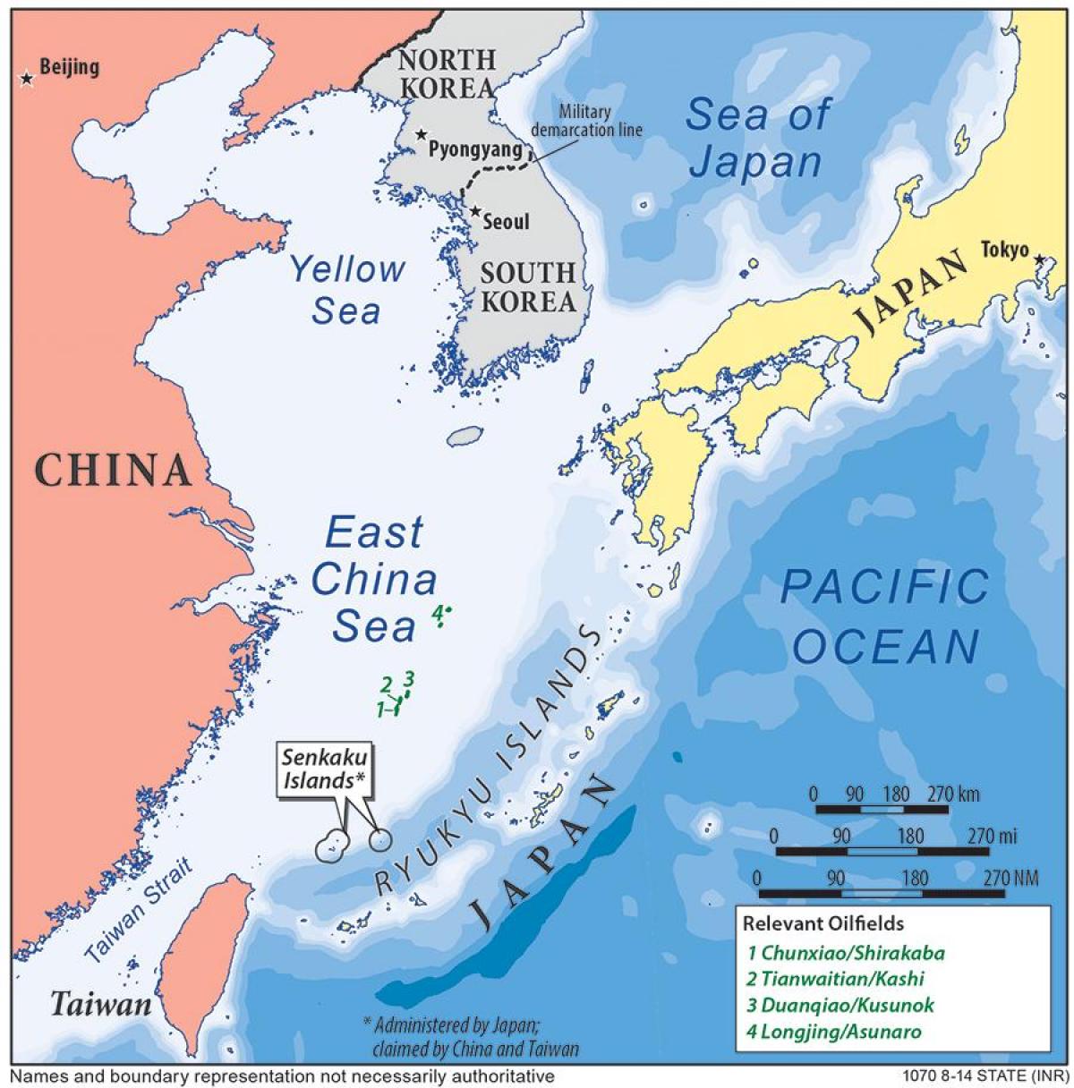 mappa del mar Cinese orientale