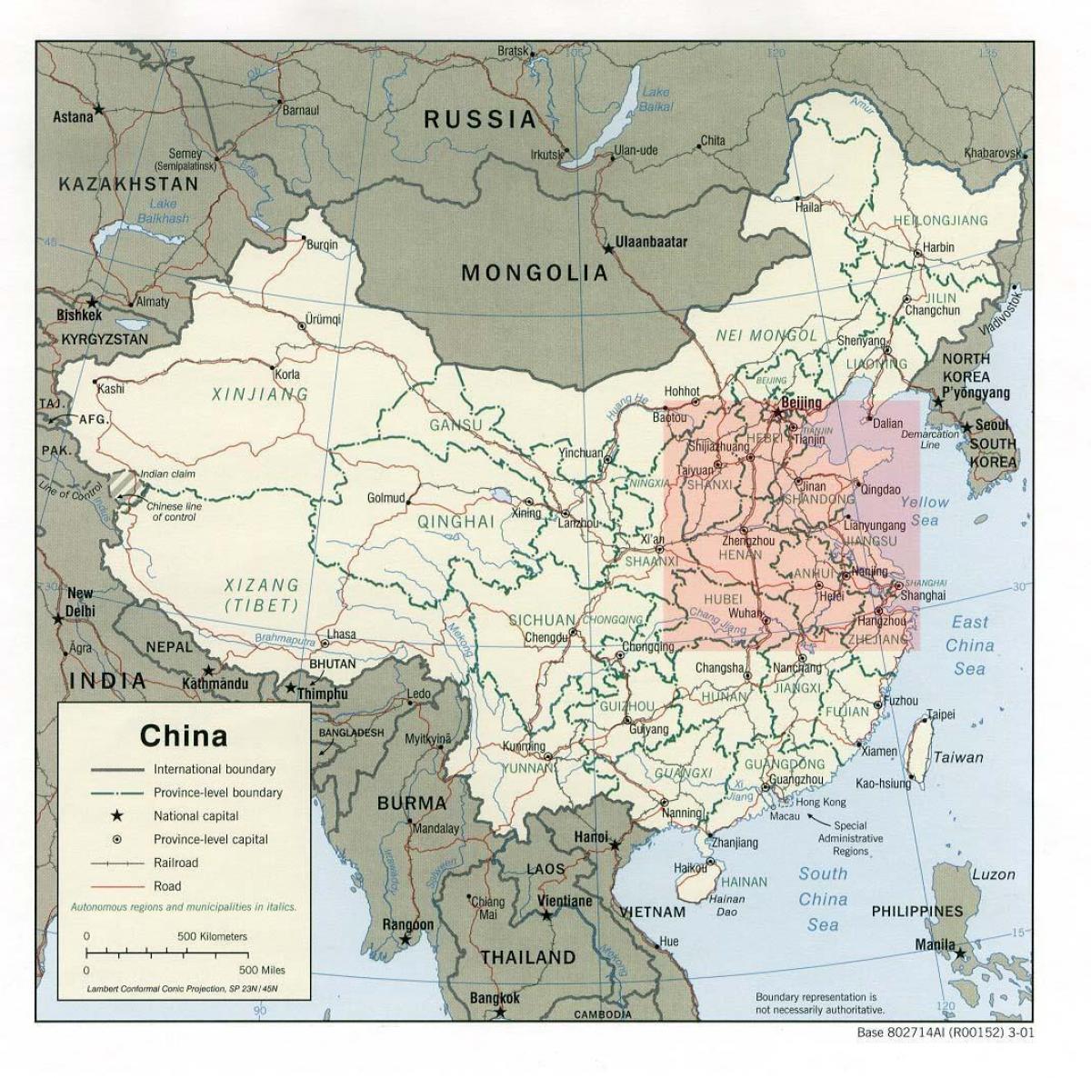 mappa di pianura della Cina settentrionale