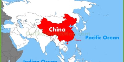 Cina asia mappa