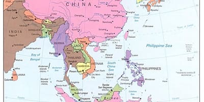 Mappa della Cina orientale percorso