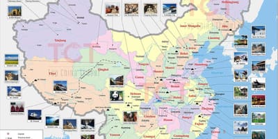 Mappa della Cina di picco