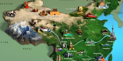Mappa di Cina attrazioni turistiche
