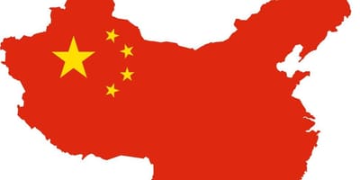 Cina mappa bandiera