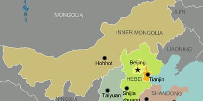 Mappa della Cina del nord