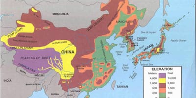 Mappa di Cina deserto