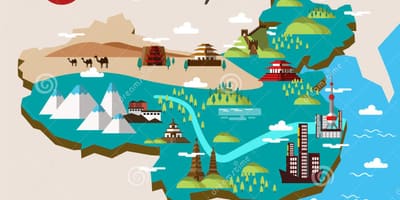 Viaggio mappa di Cina