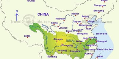 Mappa cina fiume yangtze