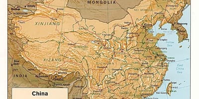 Terreno mappa di Cina