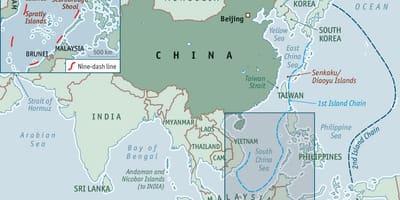 Mappa della Cina isole