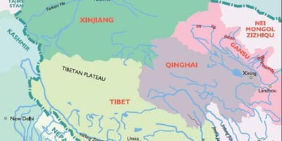 Mappa della Cina occidentale