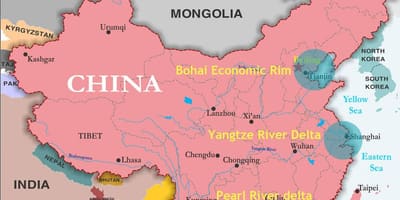 Mappa di Cina porte