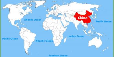 Cina su una mappa del mondo
