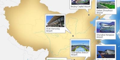 Mappa di Cina aeroporti