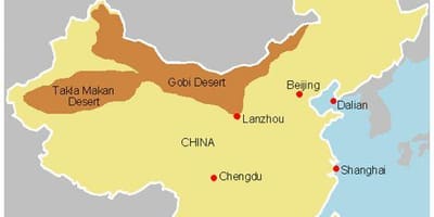 Mappa di Cina deserti