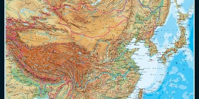 Fisiografiche mappa di Cina
