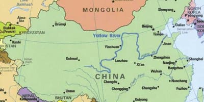 Fiume giallo in Cina mappa