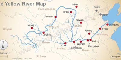 Mappa cina fiume giallo