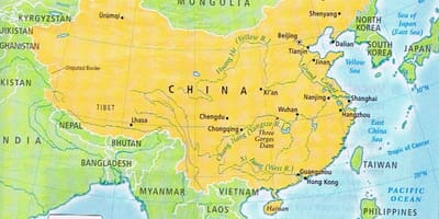 Mappa di confine con la Cina