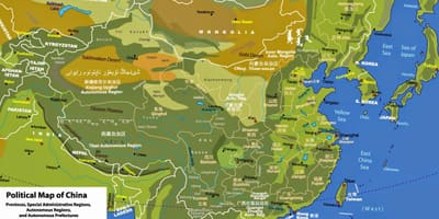 Geografia fisica la mappa di Cina