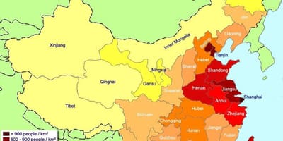 Mappa di popolazione Cina