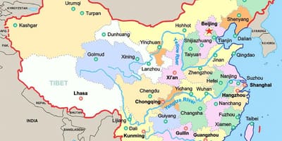 Cina principali città mappa