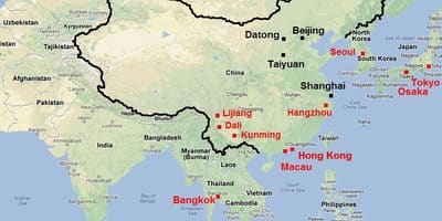 Cina meridionale mappa