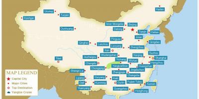 Cina mappa con le città