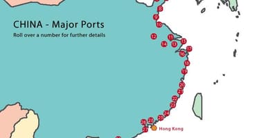 I porti della Cina mappa