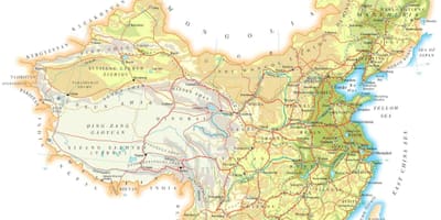 Cina mappa topografia