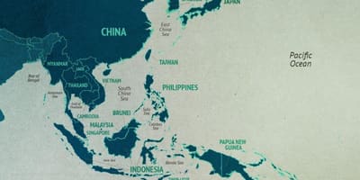 Mappa di mar della Cina