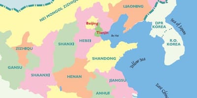Mappa della Cina orientale
