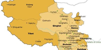 Mappa di west China