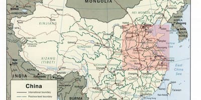 Mappa di pianura della Cina settentrionale