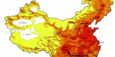 Popolazione mappa di Cina