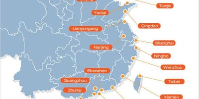 La mappa dei porti cinesi