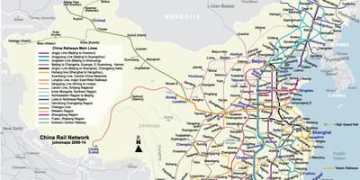 Cina treno veloce mappa